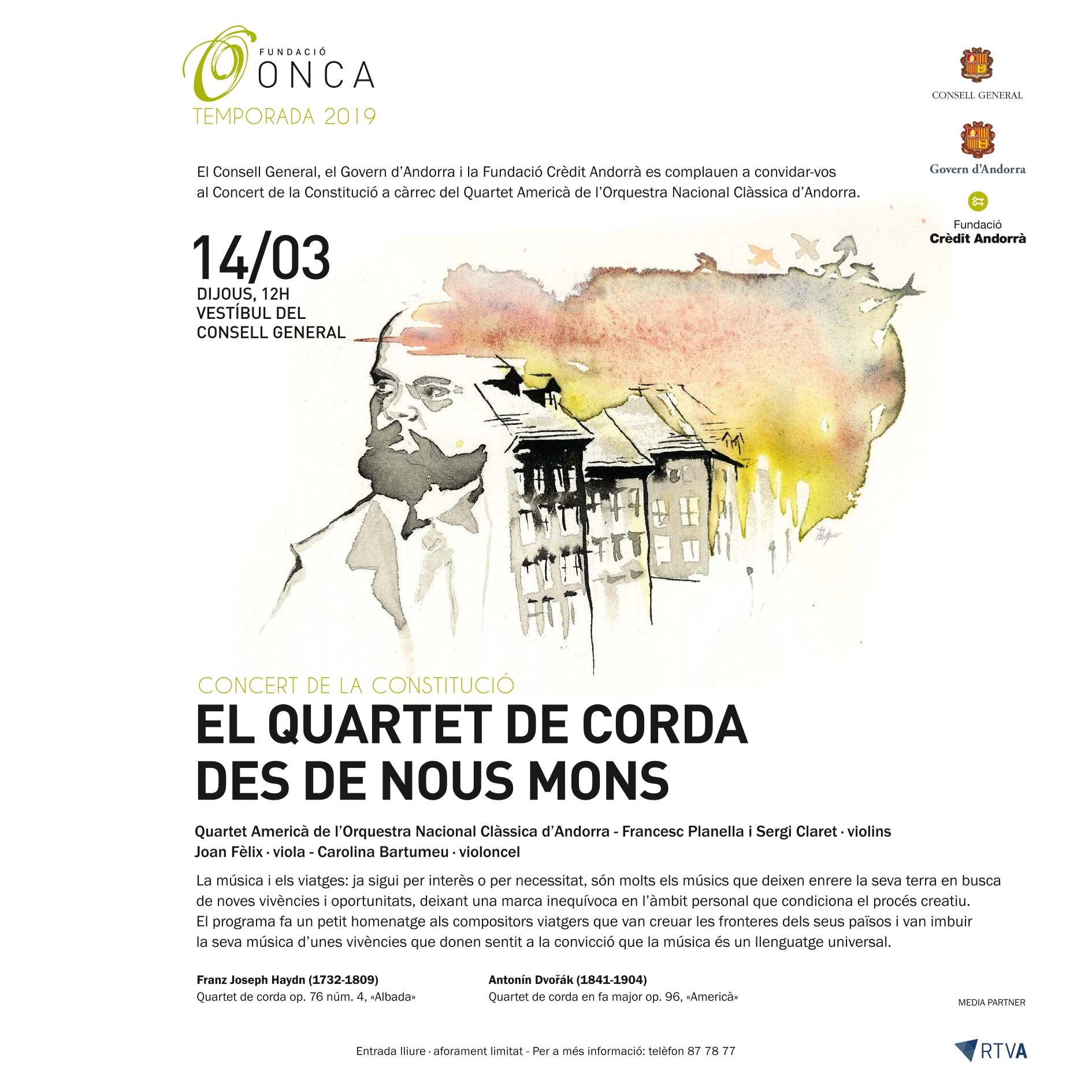 Concert de la Constitució: El quartet de corda des de nous mons 1 Concert de la Constitució: El quartet de corda des de nous mons