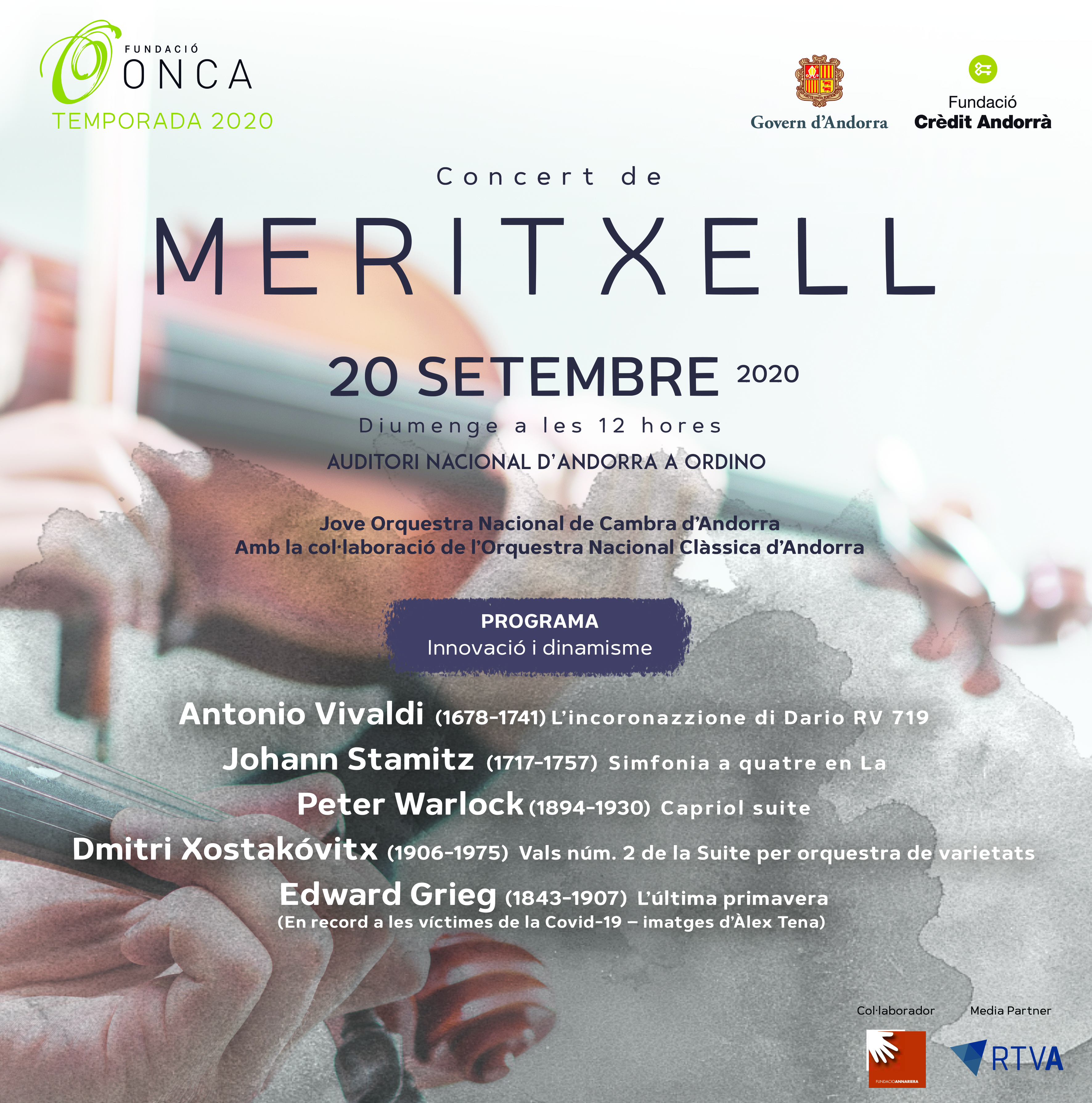 Per primera vegada, la JONCA i l’ONCA, comparteixen escenari al Concert de Meritxell