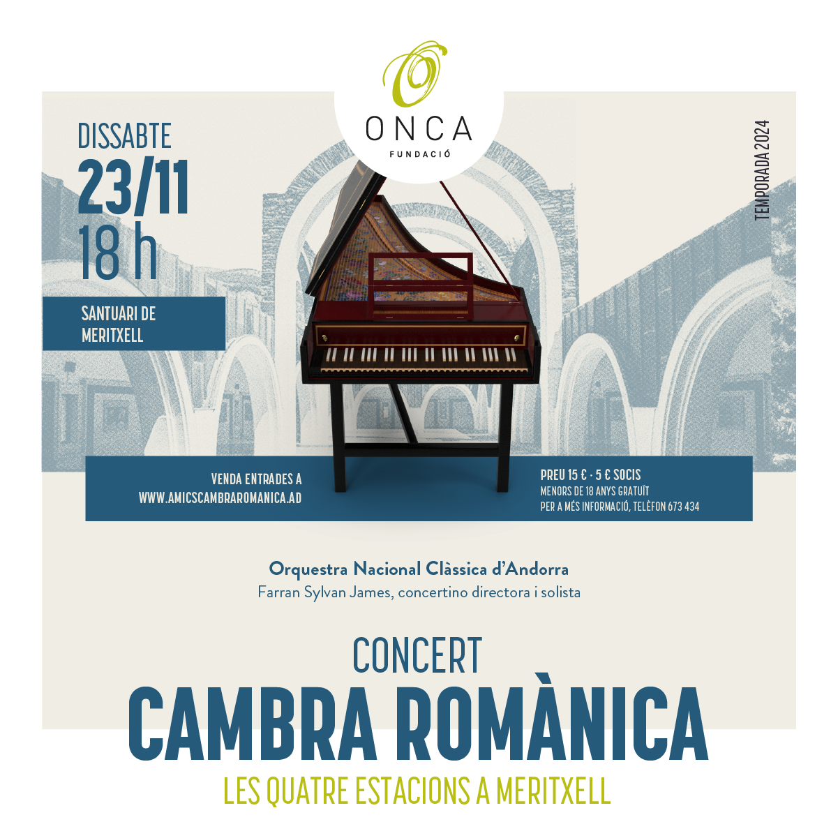 Concert Vivaldi i Les quatre estacions al Cicle de Música del Cambra Romànica